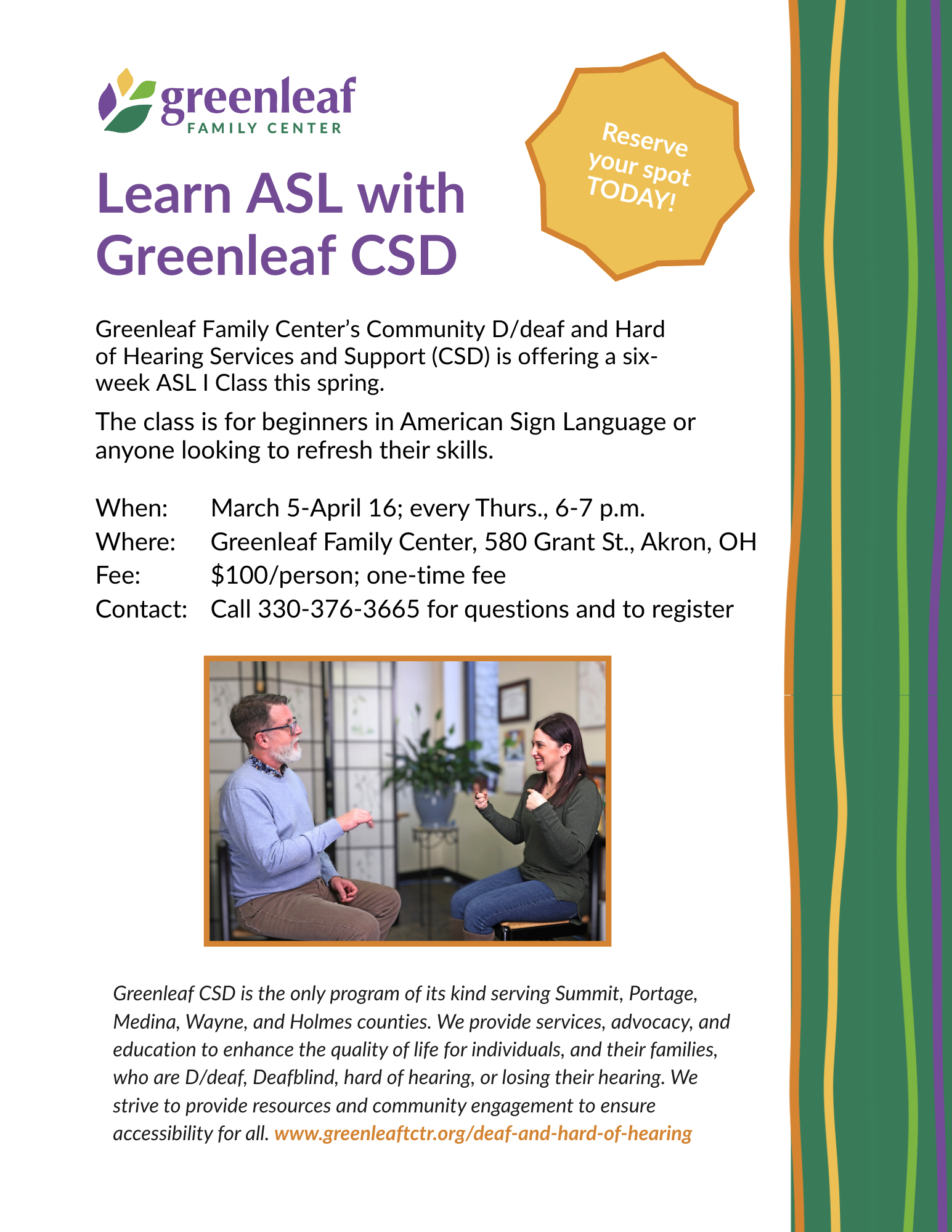ASL Classes Flier 