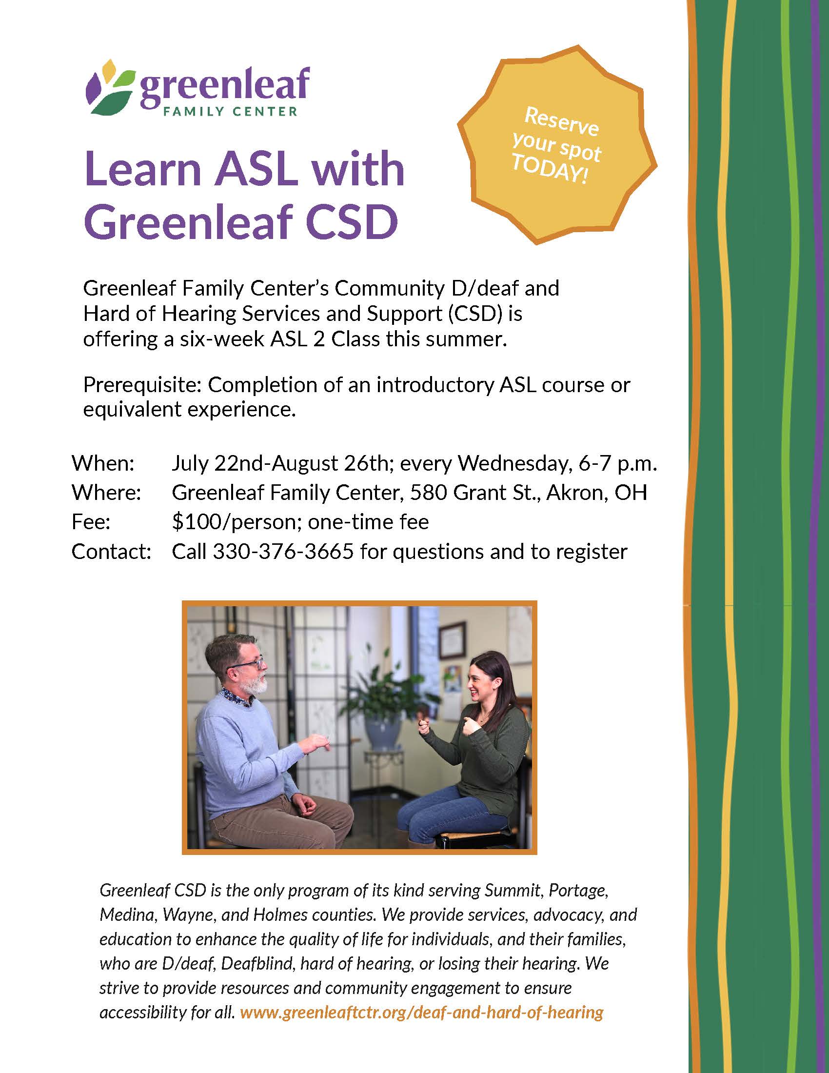 ASL 2 Summer Class