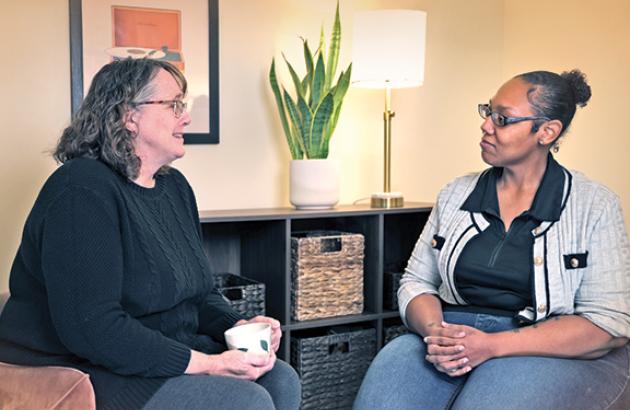 female therapist with female client in counseling setting
